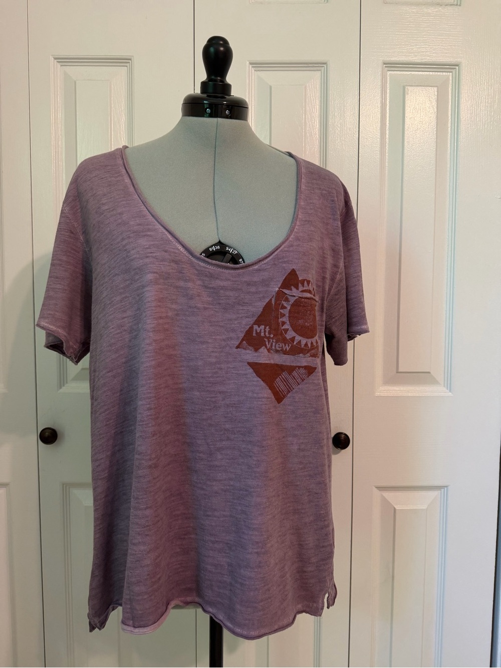 We The Free Lavender Scoop Neck Graphic Tee